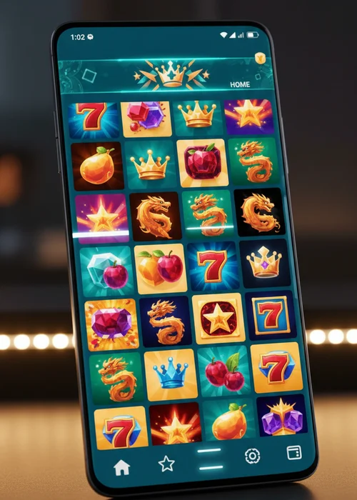 Interfaccia mobile della PWA di Mistake Casino con selezione di giochi e opzioni di conto personalizzate.
